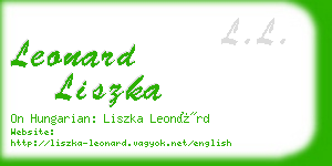 leonard liszka business card